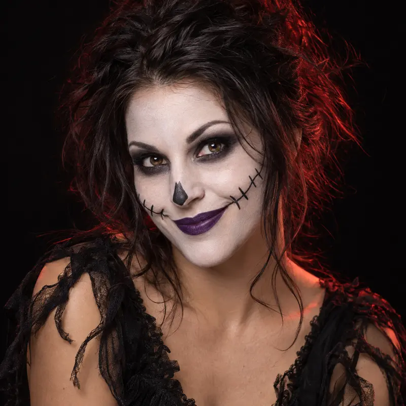 Example of theatrical Halloween zombie makeup
